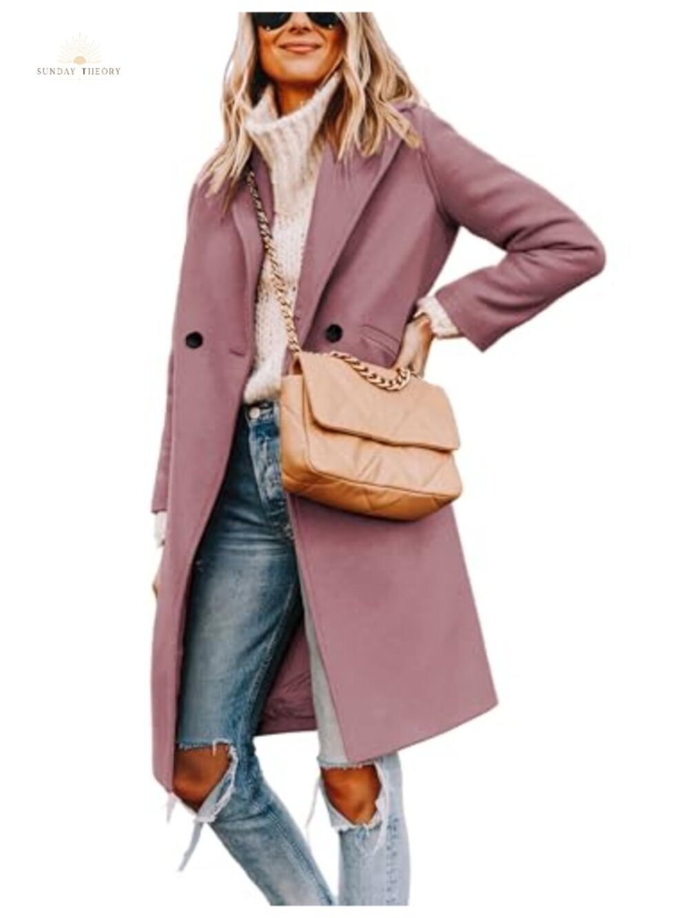 Women's Wool Blend Peacoat Winter Coat Long Sleeve